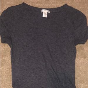 grey fitted crop top